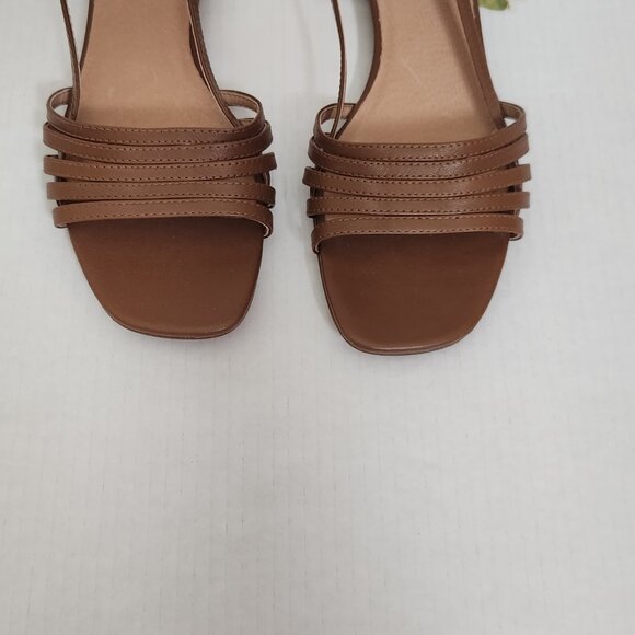 J Jill Women's Size 11 Brown Leather Upper Flat Sandals - Picture 2 of 7